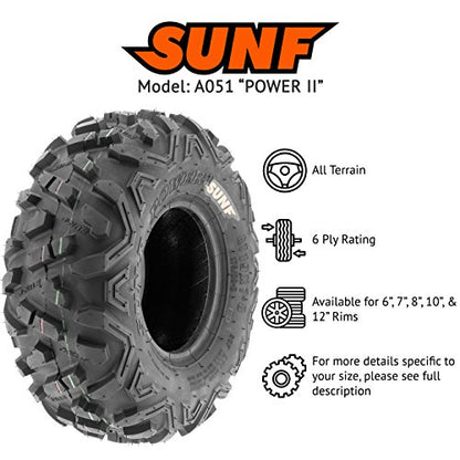 SunF 25x8-12 Tubeless 6 Ply - A051 POWER II [Set of 2] - size: 25x8-12