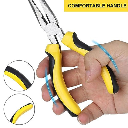 TOPLINE 5-Piece Pliers Set, Pliers Tool Set Included 8" Groove Joint, 7" Linesman, 6" Long Nose, 6" Slip Joint, 6" Diagonalfor Basic Home Maintenance