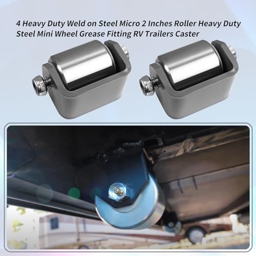4 Pcs 2" Steel Trailer Roller Fits RV Trailers， Motorhome and 5th Wheels