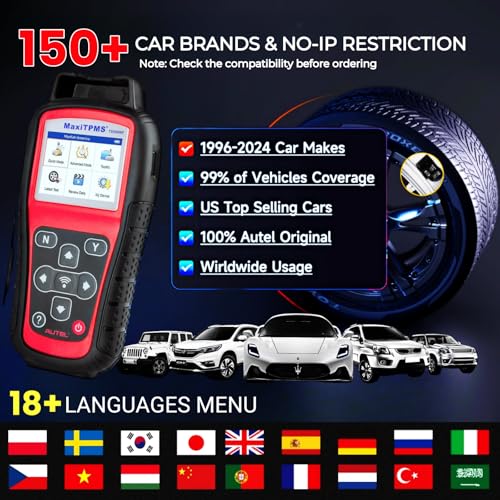Autel MaxiTPMS TS508WF TPMS Relearn Tool, Upgrade of TS508 / TS408 TPMS Tool, Activate/Relearn All Sensors, Program Autel Sensors, TPMS Reset/Diagnosis, Read/Clear TPMS Code, Free Lifetime Update