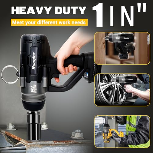 Cordless Impact Wrench 1" Compatible with DeWalt 20V Battery - color: Black 3000n 1in