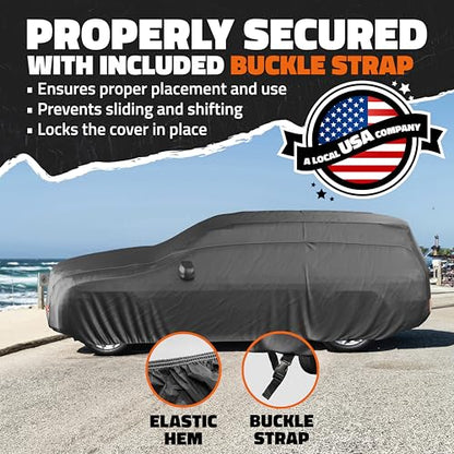 Mockins 200"x75"x57" SUV Car Cover Waterproof All Weather Heavy Duty Tarp - size: SUV - Large - 200" x 75" x 57"