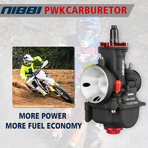 NIBBI Carburetor PWK24 fit Motorcycle Engine with 24mm Carb Jets for DirtBike MiniBike Pit Bike GY6 ATV - size: PWK24MM