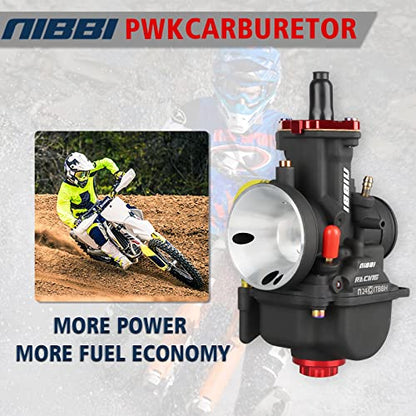 NIBBI Carburetor PWK24 fit Motorcycle Engine with 24mm Carb Jets for DirtBike MiniBike Pit Bike GY6 ATV - size: PWK24MM