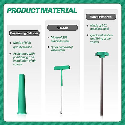 Valve Stem Quick Removal Tool Kit,Non-Dismount Tire Replacement - size: 1SET Tool & 4PCS TR413 Valve Stems