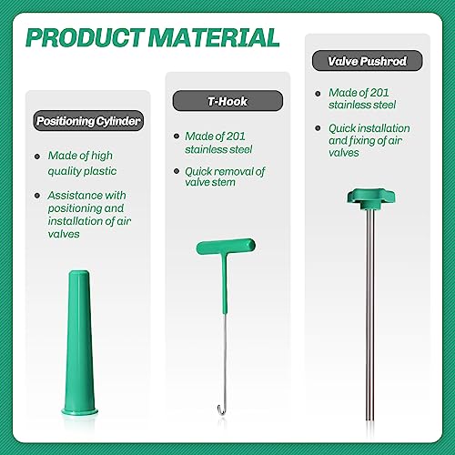 Valve Stem Quick Removal Tool Kit,Non-Dismount Tire Replacement - size: 2 Set Tools & 12PCS Stems