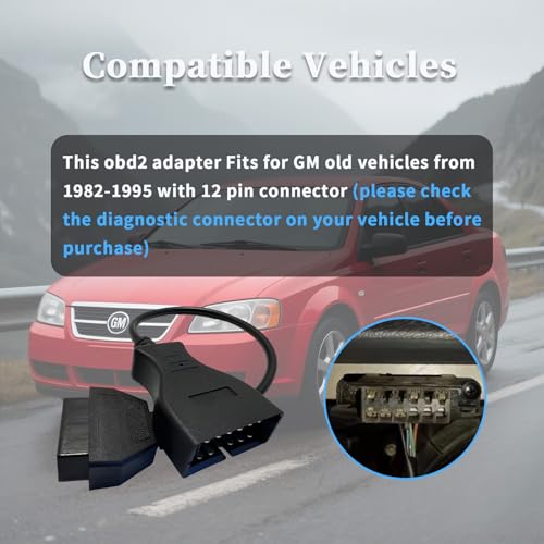 OBD1 to OBD2 Cable for GM 12 Pin to 16 Pin OBD Diagnostic Adapter Cable - style: Fit for gm-12pin