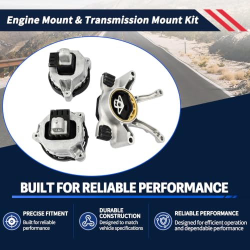 Engine Motor Mount & Transmission Mount Kit 3Pcs Compatible with BMW X3 sDrive30i xDrive30e 2019 2020 2021 2.0L G01 Trans Support Mount Bracket Replace 22326862577 22116877659 22116877660 - size: 3Pcs