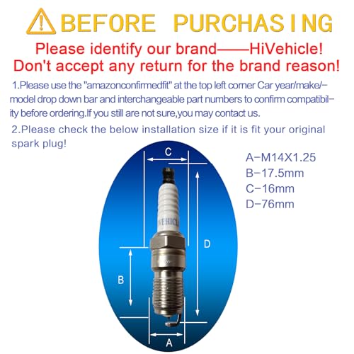 V7443 Laser Iridium Spark Plugs - Automotive Replacement Spark Plugs,OE Replace SP432,8 Pack