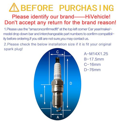 V7443 Laser Iridium Spark Plugs - Automotive Replacement Spark Plugs,OE Replace SP432,8 Pack