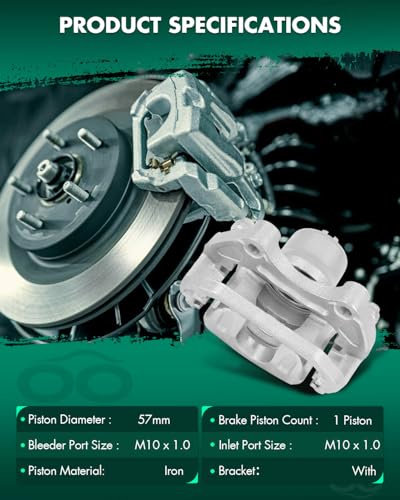 SCITOO Front Left Disc Brake Caliper With Bracket 19B2690 Silver - size: Front Driver[19B2690]