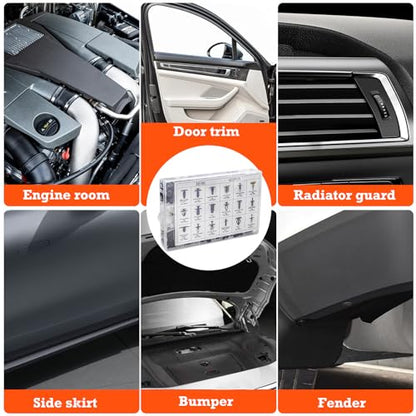 Car Retainer Clips & Fasteners Kit – 18 Universal Sizes Nylon Bumper, Fender Rivets, Door Panel Clips, and Plastic Rivets with Removal Tool for Toyota, Ford (415pcs) - style: 415pcs