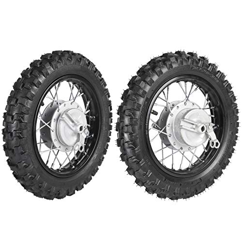 Front & Rear 2.5-10 10" Wheels Tires and Rims 1.4 x 10 With 12mm Bearing for 50cc CRF50 XR50 Dirt Pit Bike - size: Front + Rear
