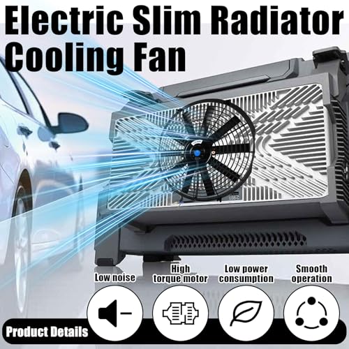 14" Universal Electric Radiator Fan Push Pull Slim Fan High Performance Cooling Fan 80W 12V Mount Kit 2PCS - size: 14 inch- 2PCS