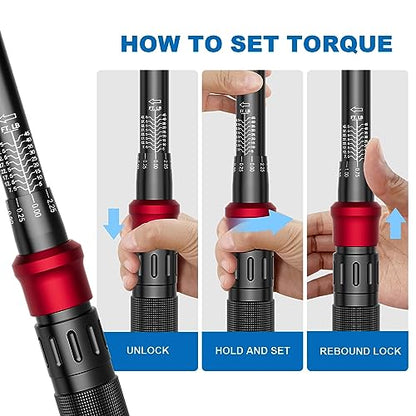 SUERCUP 3/8" Click Torque Wrench, 5-45 Ft.Lb, for Bike, Moto, Spark Plugs - size: 3/8" 5-45 Ft.Lb/6.8-61 N.m