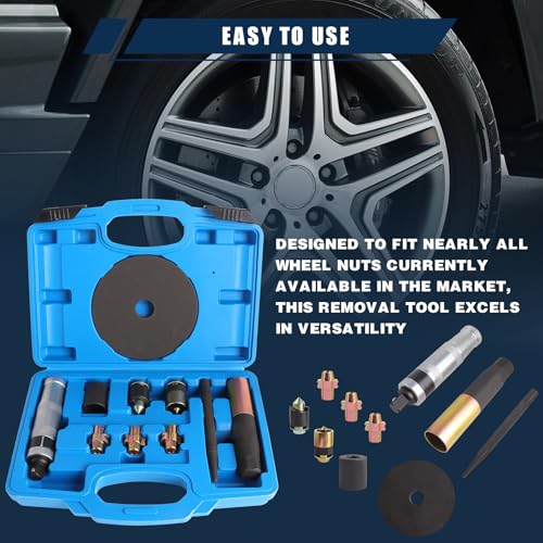 Master Anti-Theft Wheel Lock Removal Tool Kit - 1/2" Drive Impact Rated Lug Nut Remover Set, Professional Cr-Mo Steel for Lost Keys, Stripped, Rusted, Broken Locking Nuts (Cars, SUVs, Trucks)
