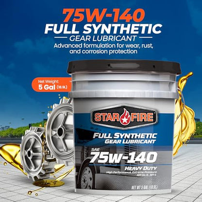 STARFIRE Full Synthetic SAE 75W140 GL-5 Gear/Differential Oil 5 Gallon Pail - size: 5 Gallon