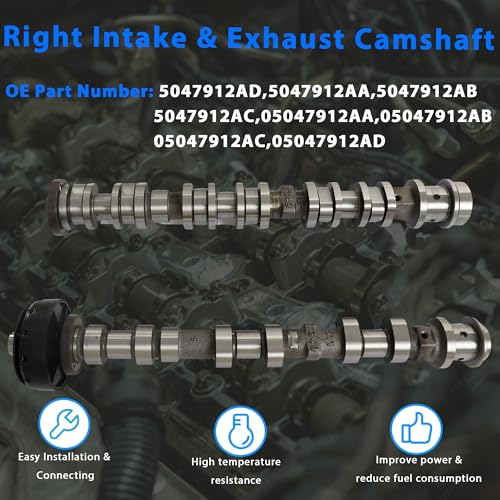 5047913AD Right Intake & Exhaust Camshaft Fit For Dodge Durango Chrysler Jeep Wrangler Grand Cherokee Ram 1500 3.6L V6 Engine 2016-2024 5047913AA 5047913AC 5047913AB