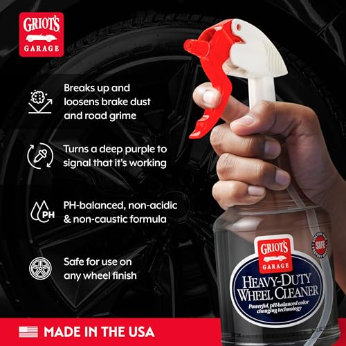 Griot's Garage Heavy-Duty Wheel Cleaner for All Wheel Finishes, Breaks Down and Removes Stubborn Brake Dust and Grime, PH Balanced, Non-Acidic, 11026, 35oz - size: 35 Fl Oz (Pack of 1)