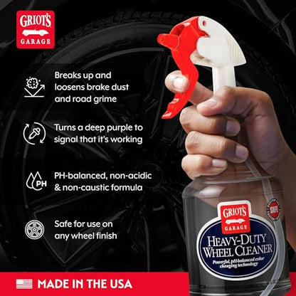 Griot's Garage Heavy-Duty Wheel Cleaner for All Wheel Finishes, Breaks Down and Removes Stubborn Brake Dust and Grime, PH Balanced, Non-Acidic, 11026, 35oz - size: 35 Fl Oz (Pack of 1)