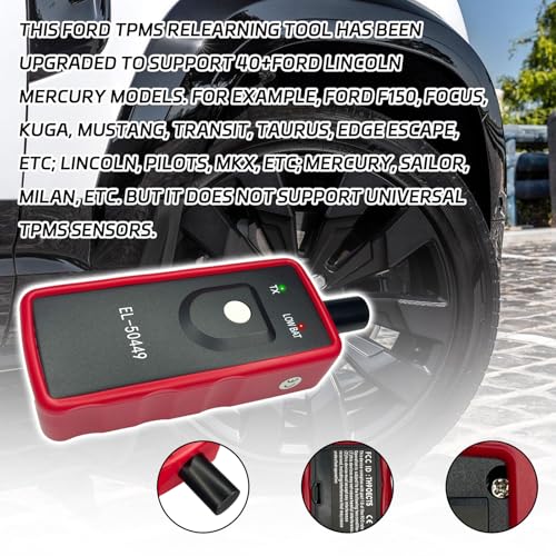 TPMS Relearn Tool TPMS Reset Tool EL-50449 for Ford, TPMS Programming Tools Tire Pressure Monitor System Sensor Reset Relearn Tools Activation Device for Ford F150 F250 Fusion Edge Ranger Transit