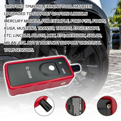 TPMS Relearn Tool TPMS Reset Tool EL-50449 for Ford, TPMS Programming Tools Tire Pressure Monitor System Sensor Reset Relearn Tools Activation Device for Ford F150 F250 Fusion Edge Ranger Transit