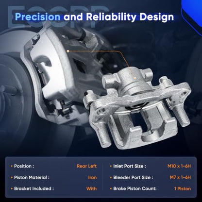 ECCPP 18B5039 Rear Left Disc Brake Caliper Assembly w/Bracket - size: Rear Left[18B5039]