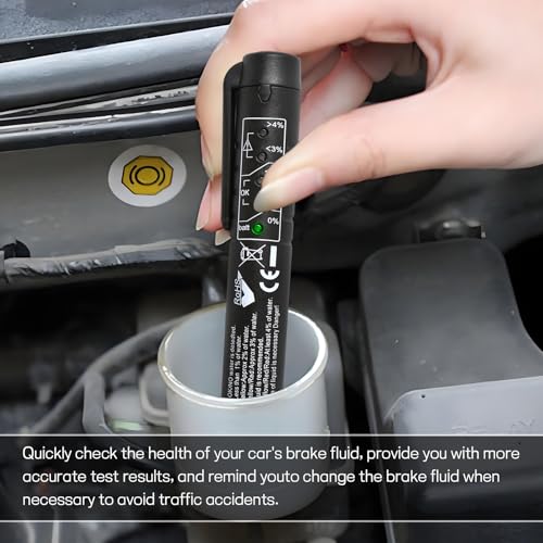 wuyaoyao Brake Fluid Liquid Tester Pen with 5 LED Indicators, DOT 3 DOT 4 DOT 5.1 Brake Fluid Tester Pen, Brake Fluid Liquid Testing Pen Auto Brake Diagnostic Tool for Check Engine