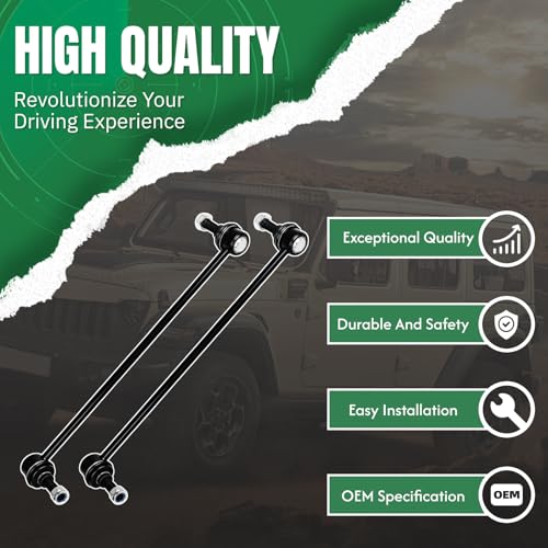 K750155 2PCS Front Stabilizer Sway Bar End Links Fit for Buick 2008-2017 Enclave, for Chevy 2009-17 Traverse, for GMC 2007-2016 Acadia, 17 Acadia Limited, for Saturn 07-2010 Outlook - size: K750155-2PC