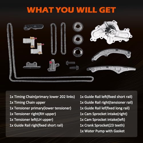 Timing Chain Kit Water Pump for 3.5L Edge Taurus Flex CX9 6 MKX MKZ MKS - color: For Flex Taurus Edge MKX MKS MKT MKZ 07-10 3.5L