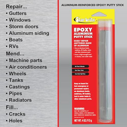 STAR BRITE Epoxy/Aluminum Putty Stick, Waterproof Repair - style: Aluminum