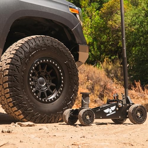 Pro Eagle 3 Ton Kratos Big Wheel Off Road Jack - Heavy Duty Hydraulic Floor Jack for Lifted Trucks & SUVs - All Terrain High Lift with 8 inch Extension & Skid Plate