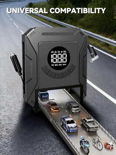 Tire Inflator Portable Air Compressor with 12V DC Car Plug