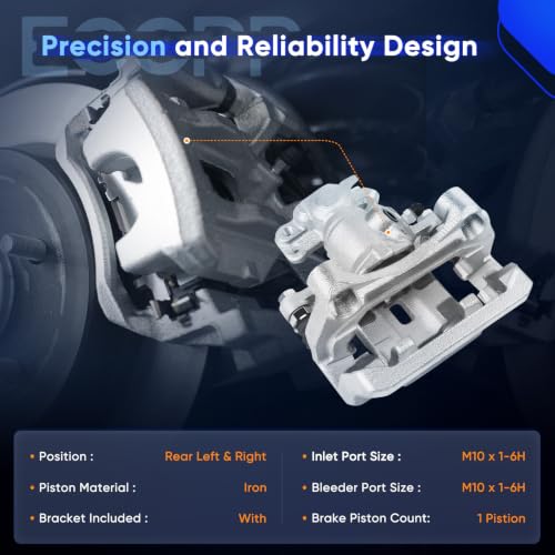 ECCPP 18B5002 18B5003 Rear Left & Right Disc Brake Caliper Assembly - size: Rear[18B5002 18B5003]