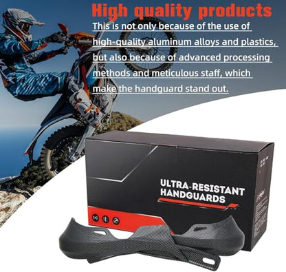 JFG RACING Dirt Bike Handguards for 7/8" and 1 1/8" Bar,Carbon Fiber Pattern - color: gray
