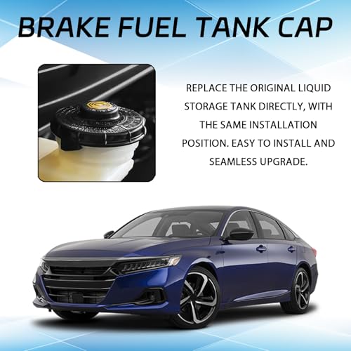 Brake Fluid Cap Replacement for Honda, Brake Master Cylinder Tank Fluid Reservoir Cap Compatible with Honda Accord Fit EV Hybrid S2000 Accessories 46662-SLE-J01 46662-SDC-A02 46662-S8A-003