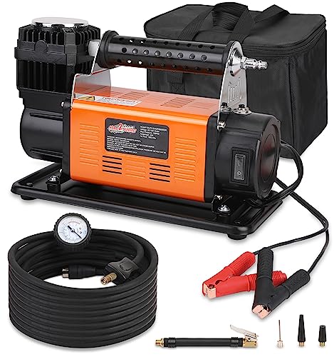 Heavy Duty Portable 12V Air Compressor Kit Inflate 6.35CFM (180L/ Min), Max 150PSI, Off-Road Air Compressor Kit for 4x4 Vehicle RV, Air Pump for ATVS Tire, for Car and SUV Tire