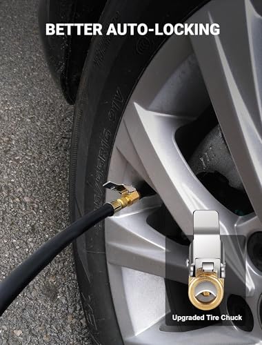 4-Pack Air Chuck Quick Connect, Brass Tire Air Chuck with Clip Adapter Compatible with Schrader Valve, No Leakage Tire Inflator Nozzle Adapter, Unscrewed Connection Converted to Locking Connection - size: 4-Pack Speed Clip