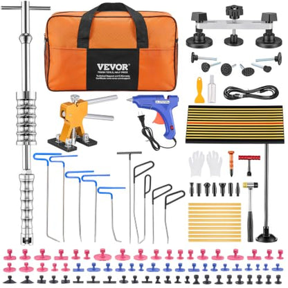 VEVOR Dent Puller Kit, 116 PCS Paintless Dent Repair Kit with Remover Tools, Golden Lifter & Glue Tabs for Car Dents, Door Ding Repair - size: 116PCS
