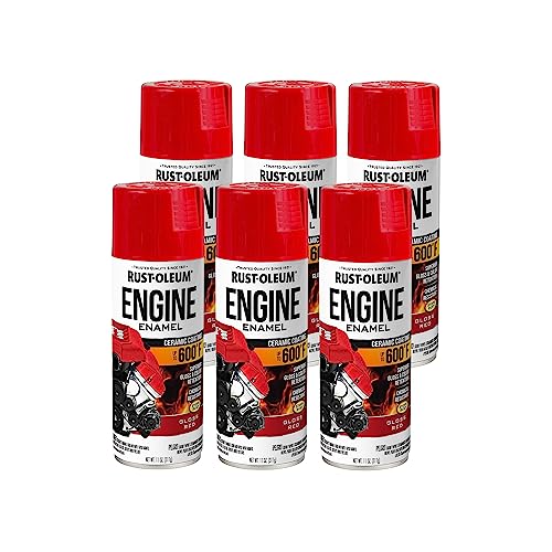 Rust-Oleum Automotive Engine Enamel Spray Paint, Gloss Red - color: Gloss Red, size: 11 Ounce (Pack of 6)