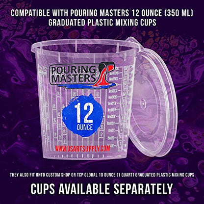 Pouring Masters 12-Pack Mixing Cup Lids for 12 Oz (350ml) - size: 12-Ounce - Lid