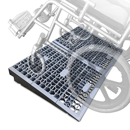 HOXWELL Modular Threshold Ramps for Doorways, 3" Rise Wheelchairs Ramps for Home, Solid Upgrade Material 3000 Lbs Load Capacity Door Ramps for Wheelchairs and Cars (2 PCS) - size: 3''-2 Packs