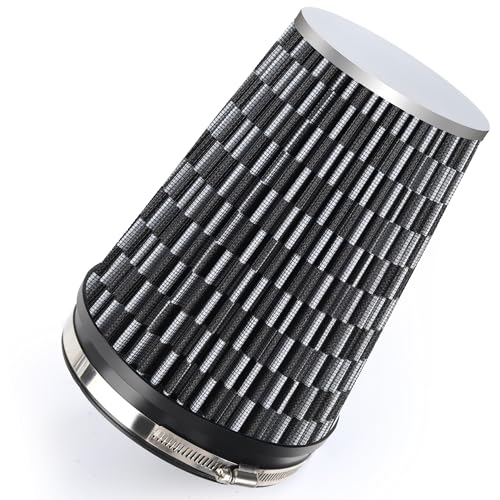 6" 152mm Cold Air Intake Filter Clamp-On Cone Filter Carbon Fiber Pattern - color: Carbon Fiber Pattern, size: 9 inches Tall