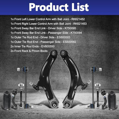 10pcs Front Lower Control Arm Fit for 2008-2013 Nissan Rogue