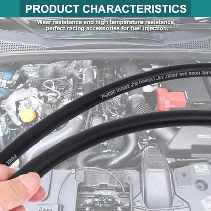 1/4 Inch ID Fuel Line Hose - 15FT Fuel Line with 10PCS Hose Clamps,300PSI High-Pressure Fuel Line for Automotive Fuel Systems Engines - size: 1/4" ID-15Ft