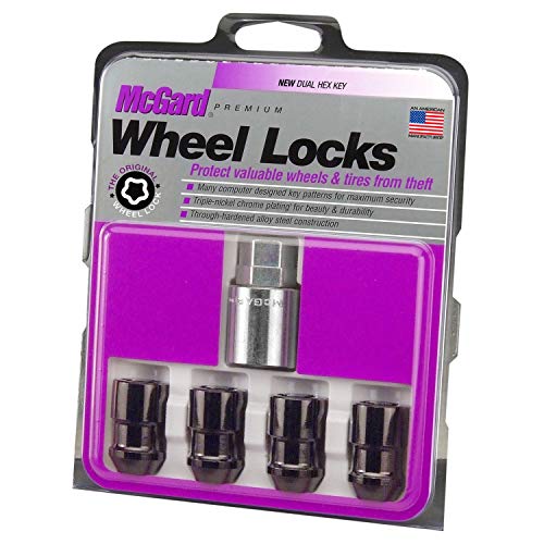 McGard 24026 Black Cone Seat Wheel Locks (M12 x 1.5 Thread Size) - Set of 4 - color: Black
