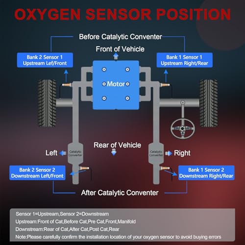 4PCS Oxygen O2 Sensor Upstream Downstream 234-4587 for Jeep Liberty Grand Cherokee Wrangler JK Chry 300 Dodge Dokota Charger Challenger Grand Caravan Journey Durango 3.7L Ram 1500 2001-2023 250-24253