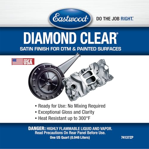 Eastwood Diamond Clear Satin DTM Direct to Metal and Painted Surfaces Paint Quart - style: Satin Clear Quart
