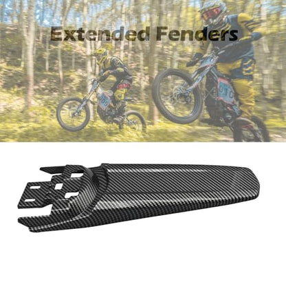 Extended Rear Fenders Longer Tail Guard for Surron Light Bee X/S and Segway X160/X260 (Carbon Fiber Pattern) - color: Carbon Fiber Pattern