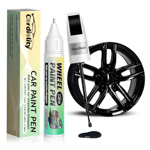 Gloss Black Rim Touch Up Paint for Honda,Wheel Scratch Repair Kit for Curb Rash, Rim Repair Kit Color Match Honda Gloss Black Wheel Paint,Long lasting, Resists Water, Uv Rays - color: Gloss Black, style: Honda